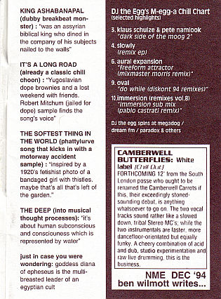 Page from "The Carrot" - Ninja Tune pamphlet, Dec 1994