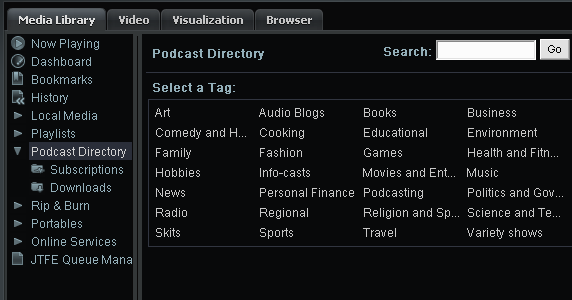 Podcast Directory Root view